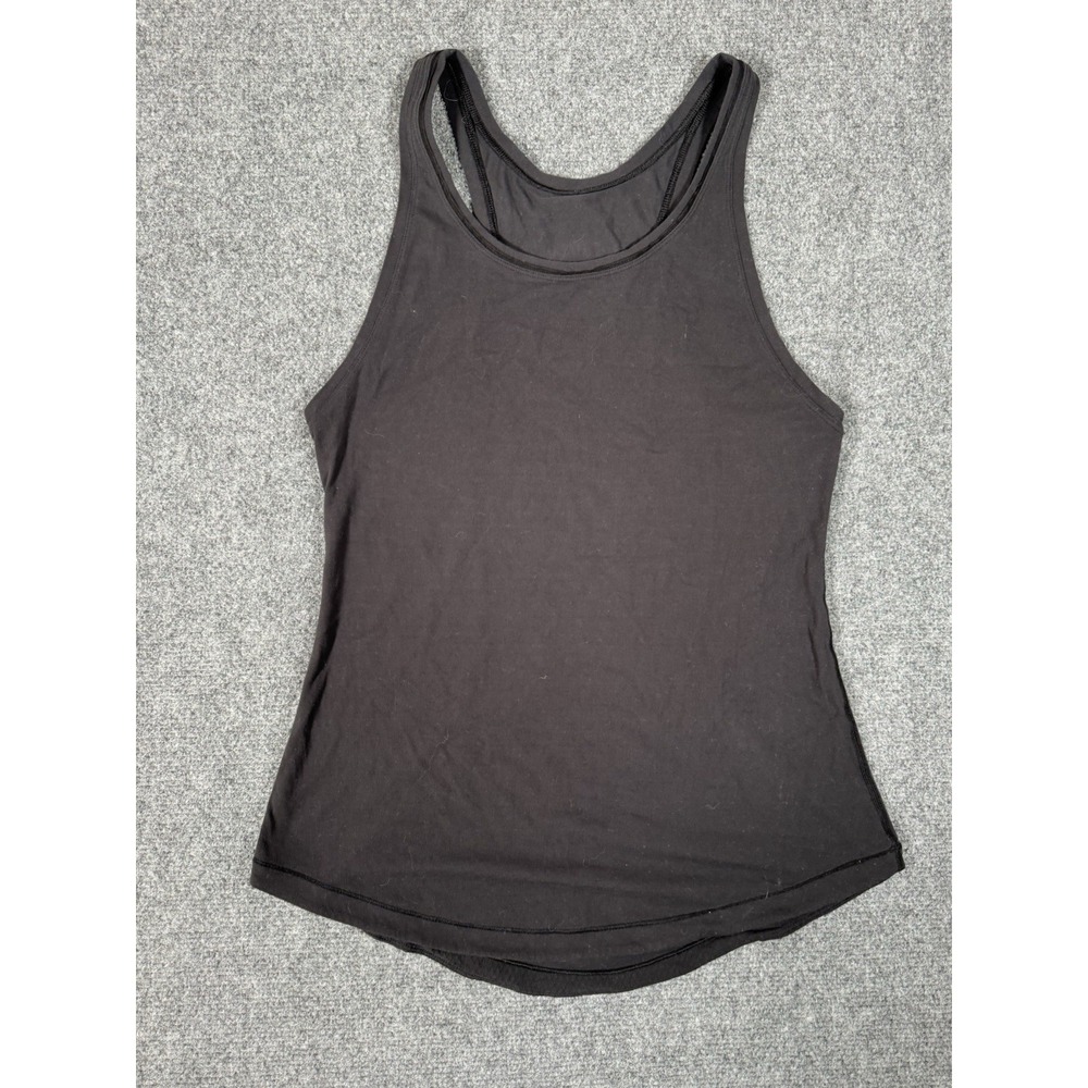 Lululemon Love‎ Tank Top Womens 6 Black Pima Cotton Racerback Yoga Gym Casual